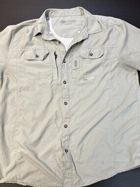 Drake Wingshooter Trey Shirt Mens Large Grey S/S Fishing Hunting